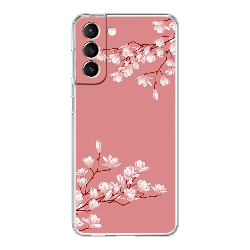 Чехол для телефона 'Цветущая вишня' для Samsung Galaxy S24 S23 S22 S20 Ultra S21 FE 5G S10 S9 Plus S10E S8 Мягкий силиконовый прозрачный чехол