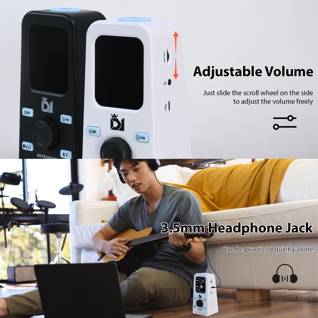 DK Electronic Metronome BT Speaker Rechargeable LCD Screen Vocal Metronome for Mini Piano Guitar