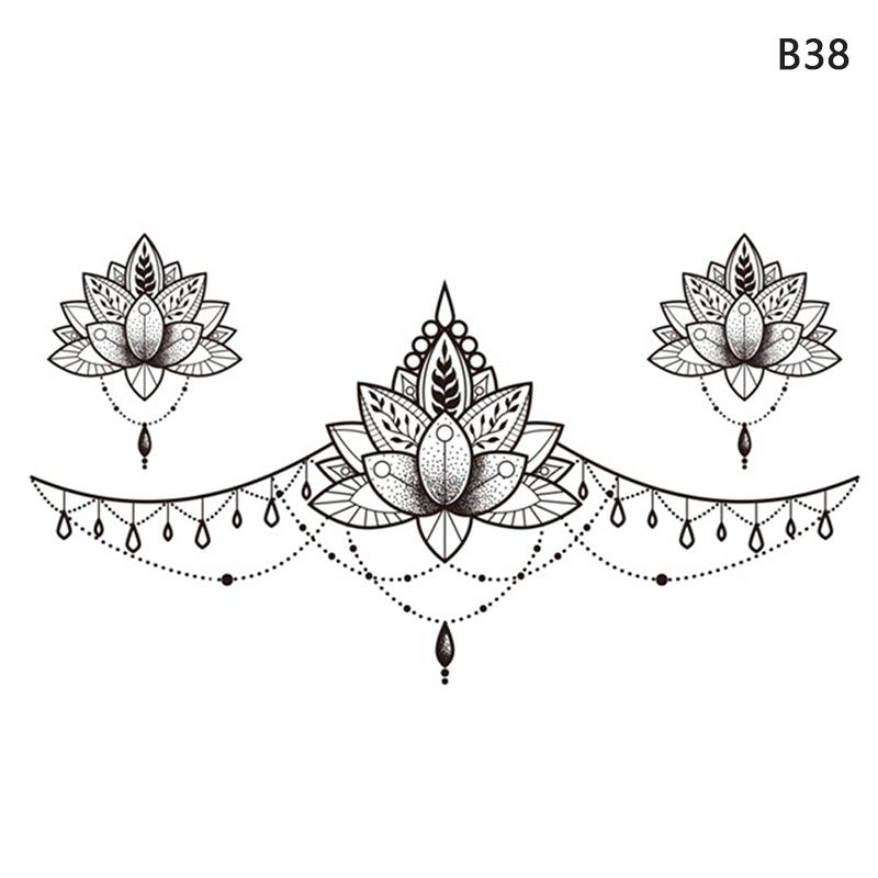 Водостойкая временная поддельная грудь, боди-арт, татуировка, ювелирные изделия, кружевная наклейка на талию, искусство