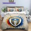 Custom Name Leeds United Pattern Bedding Quilt Set  Home Decoration  Gift (1 * duvet cover + 2 * pillowcase  without core)