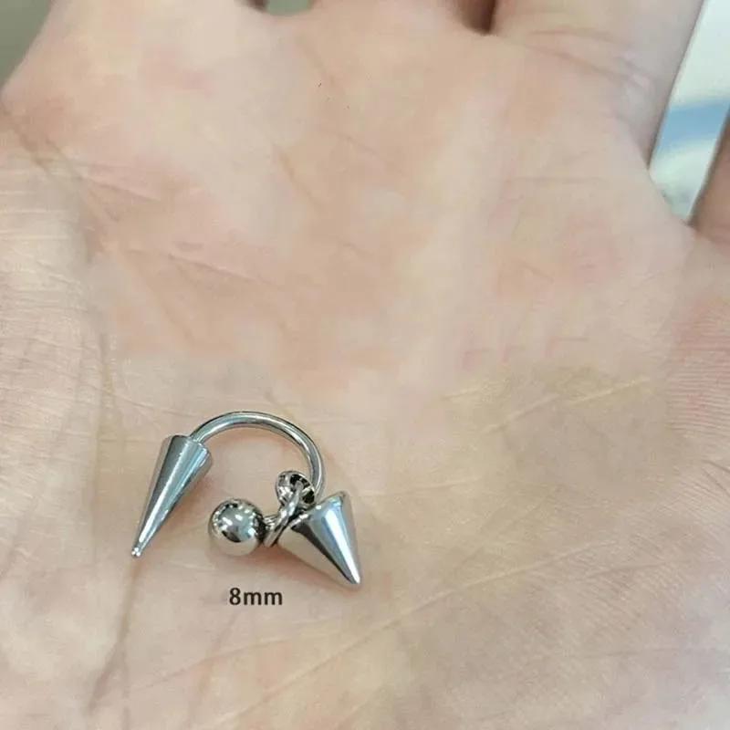 Punk Hiphop Thorn Trendy Hoop Earrings for Man Women Classic Piercing Ear Cartilage Tragus Simple Huggie Hoop Rock Zircon Gift