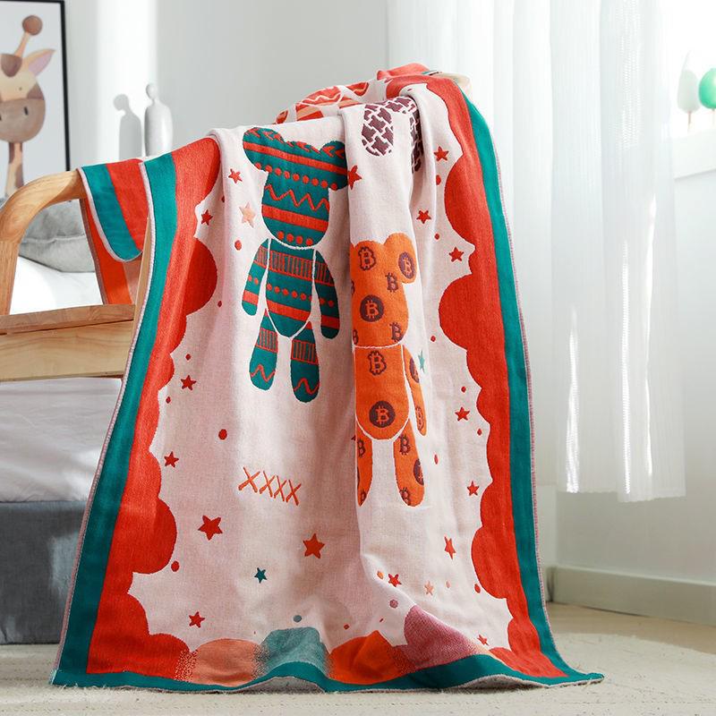 Extra Large Cotton Gauze Cartoon Bath Towel - Soft, Quick-Drying for Adults & Kids