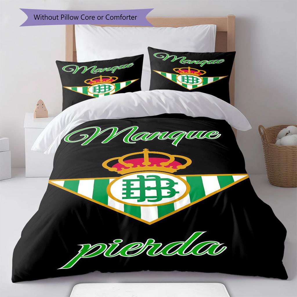 Real Betis Balompié Bedding Quilt Set Quilt Cover Pillowcase Home Decoration Birthday Gift (1 * duvet cover + 2 * pillowcase, without core)