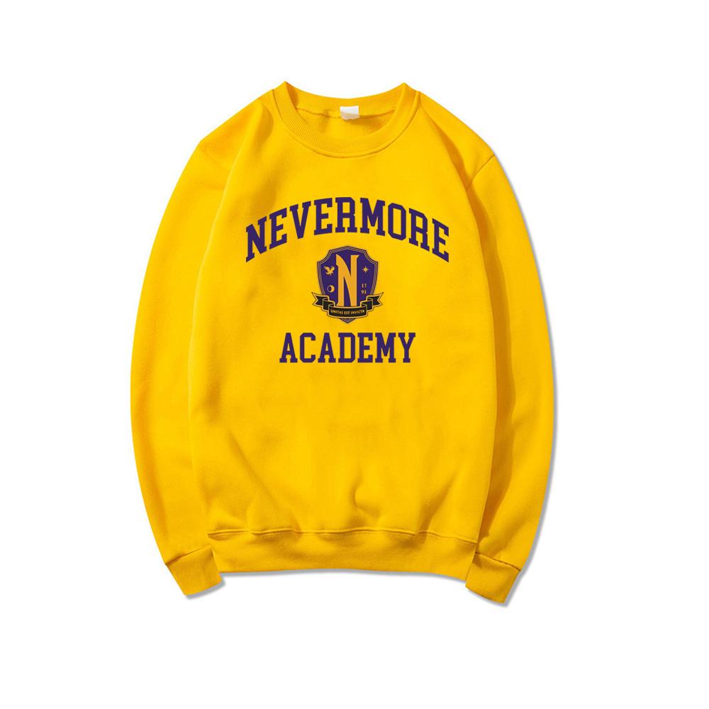 Толстовка Nevermore Academy, костюм Адамса, свитер в стиле ретро, ​​толстовки унисекс с круглым вырезом, повседневные пуловеры, толстовка