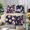 -4Pcs Set, Printed Pillowcase. The Pattern Is A Dreamy And Mysterious Universe, With A Romantic Style, Starry Sky Theme, And Mod