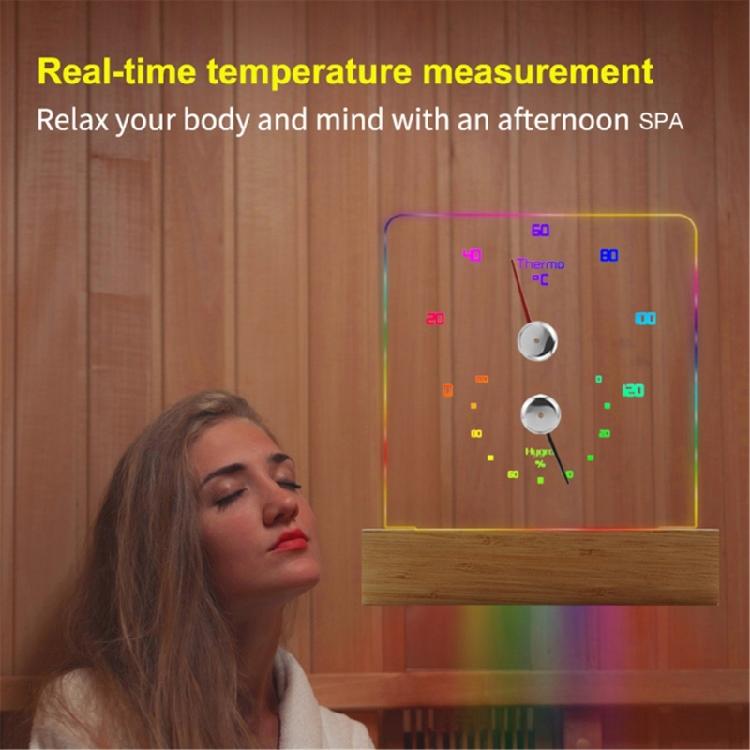 Sauna Room Wall Mounted Thermometers Hygrometer with Light Waterproof Steam Room Temperature Humidity Meter Accurate