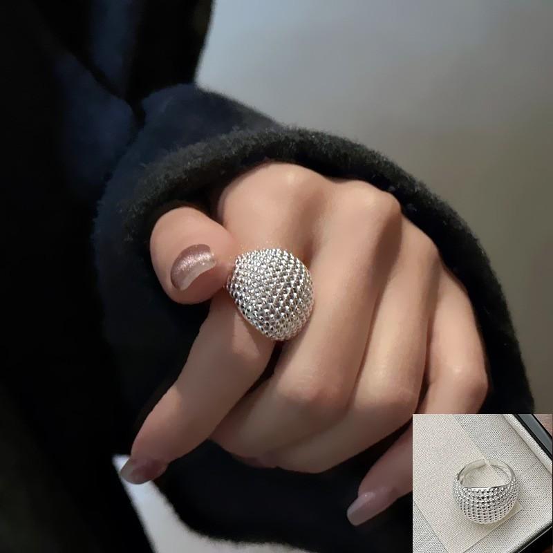 925 Sterling Silver Big Stone Rings for Women Minimalist Handmade Couple Minimalist Ring Prevent Allergy Fine Jewelry Gift