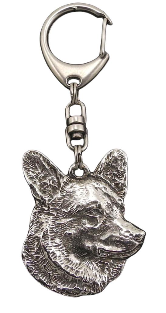 Cardigan Welsh Corgi - Silver-plated key ring with dog, handbag decoration, backpack pendant by Art-Dog brand
