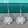 925 Sterling Silver Rose Pendant Earrings Fashion Jewelry