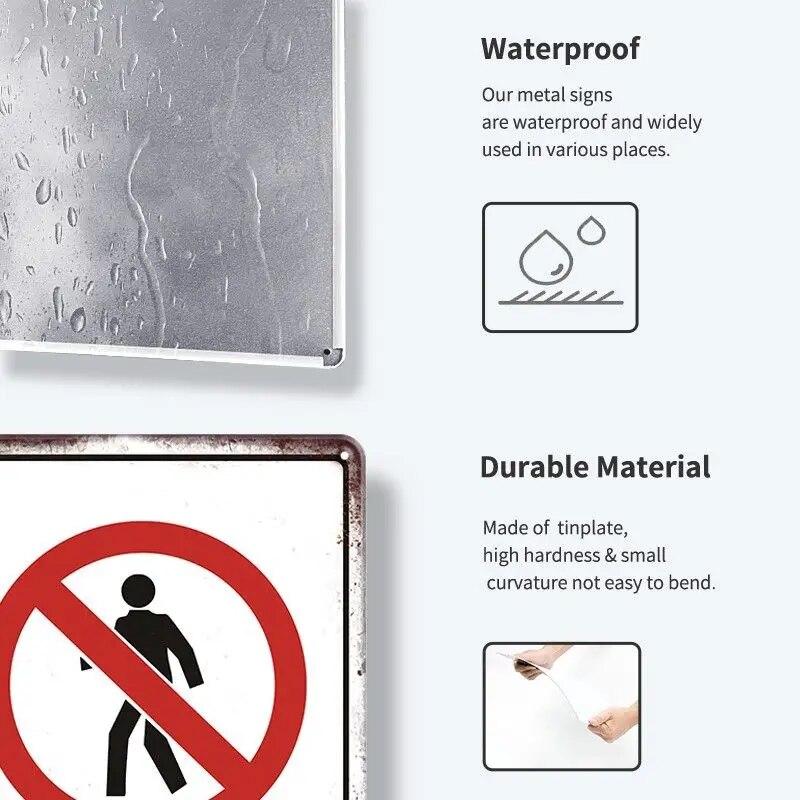 Warning Danger Poster Metal Decor Beware Of The Dog Cat Vintage Tin Sign No Trespassing Farmhouse Wall Decor Family Doorplate