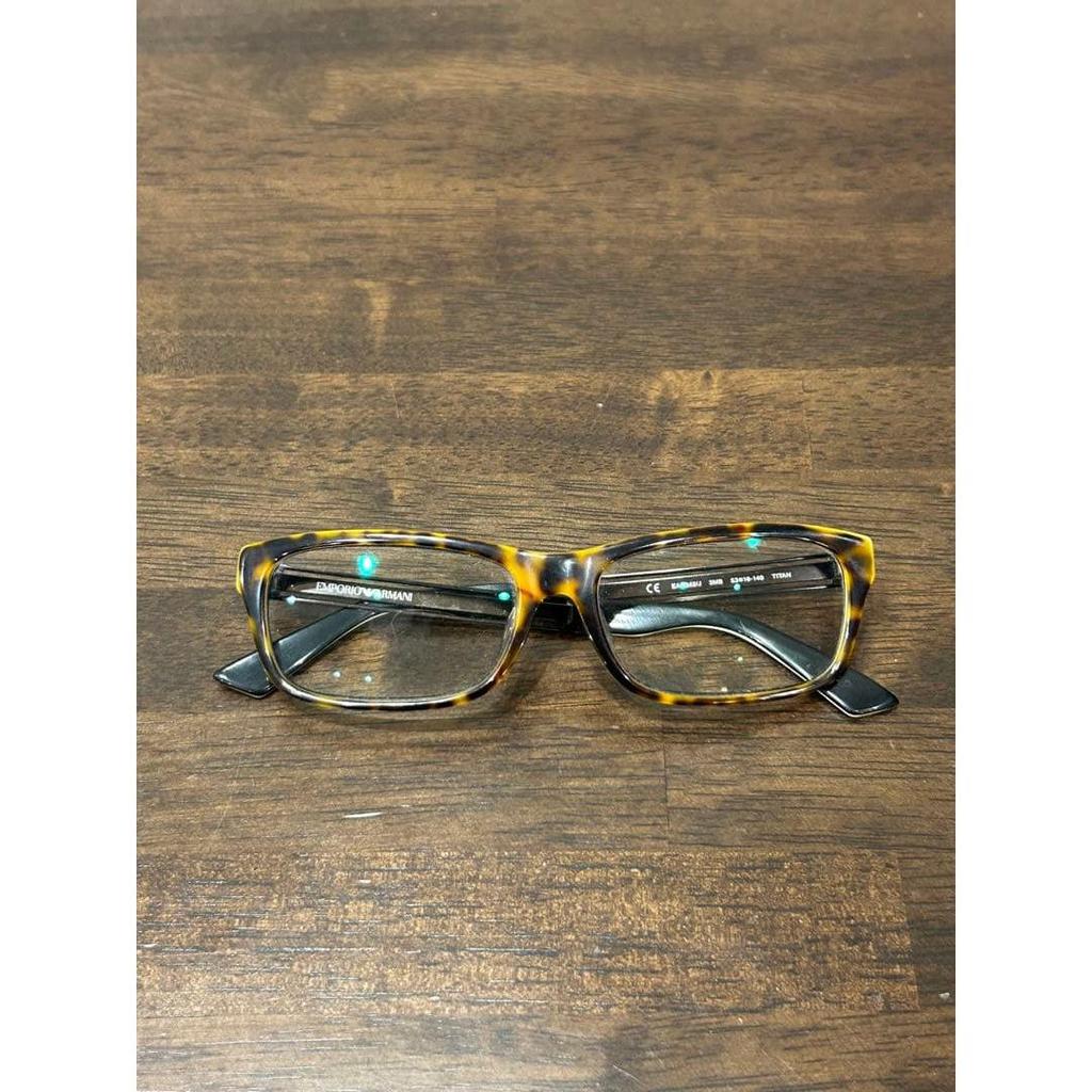 Used Emporio Armani glasses case with glasses wipe