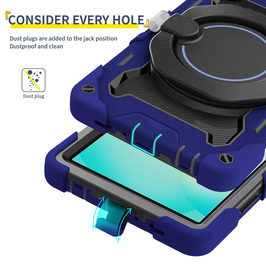 For Samsung Galaxy Tab A11 Case with Kickstand PC + Silicone Shockproof Rugged Tablet Cover