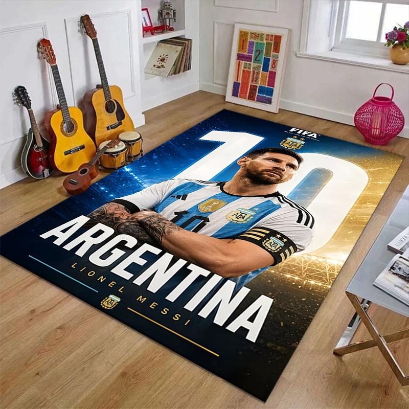 1pc M-Messi6 Design Printed Area Rug Carpet for Bedroom Living Room Home Decor Rugs Mat Non Slip Mat Rug for Bedside