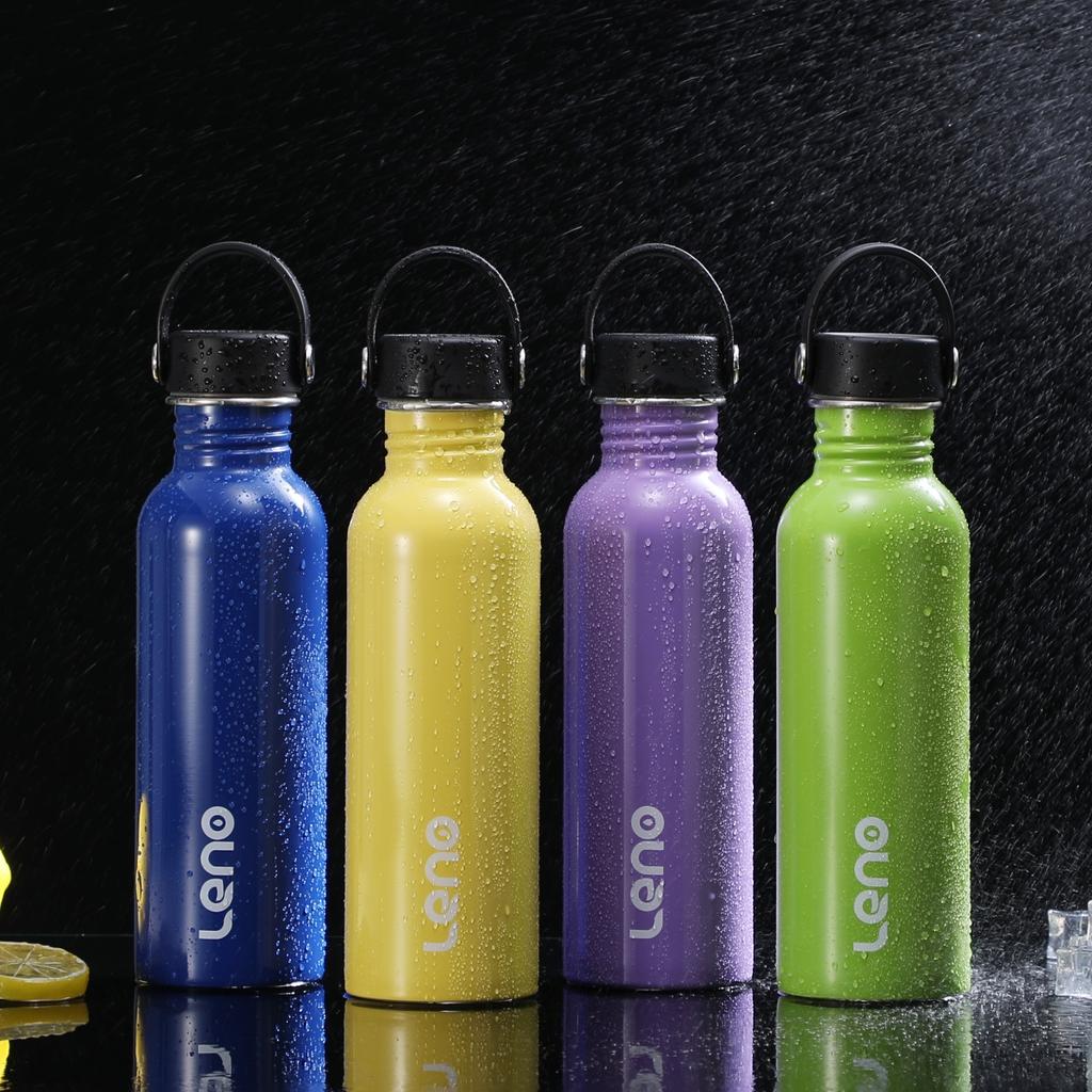 750ml Stainless Steel Water Bottle Single Wall Large Capacity Big Mouth Non-Vacuum Flasks with Lid Cycling Drinkware Sports