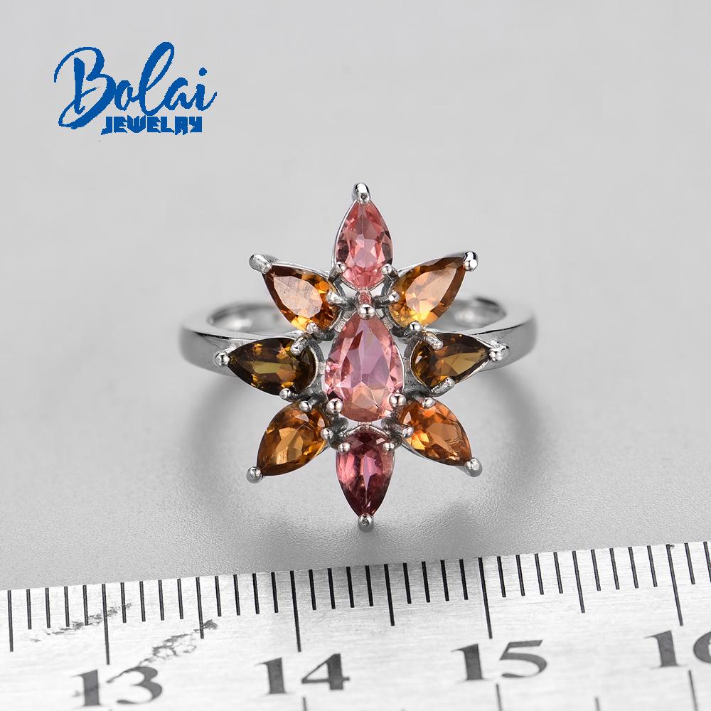 Bolaijewelry 2022 Новые классические серьги с натуральным многоцветным турмалином, ювелирные изделия, груша 3*5/4*6, комплект из стерлингового серебра 925 пробы, роскошный дизайн, женские изысканные ювелирные изделия