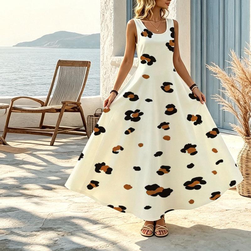 Women's Sleeveless Maxi Dress,Comfortable Versatile Long Dress for Picnic,Vacation,Daily Casual Wear