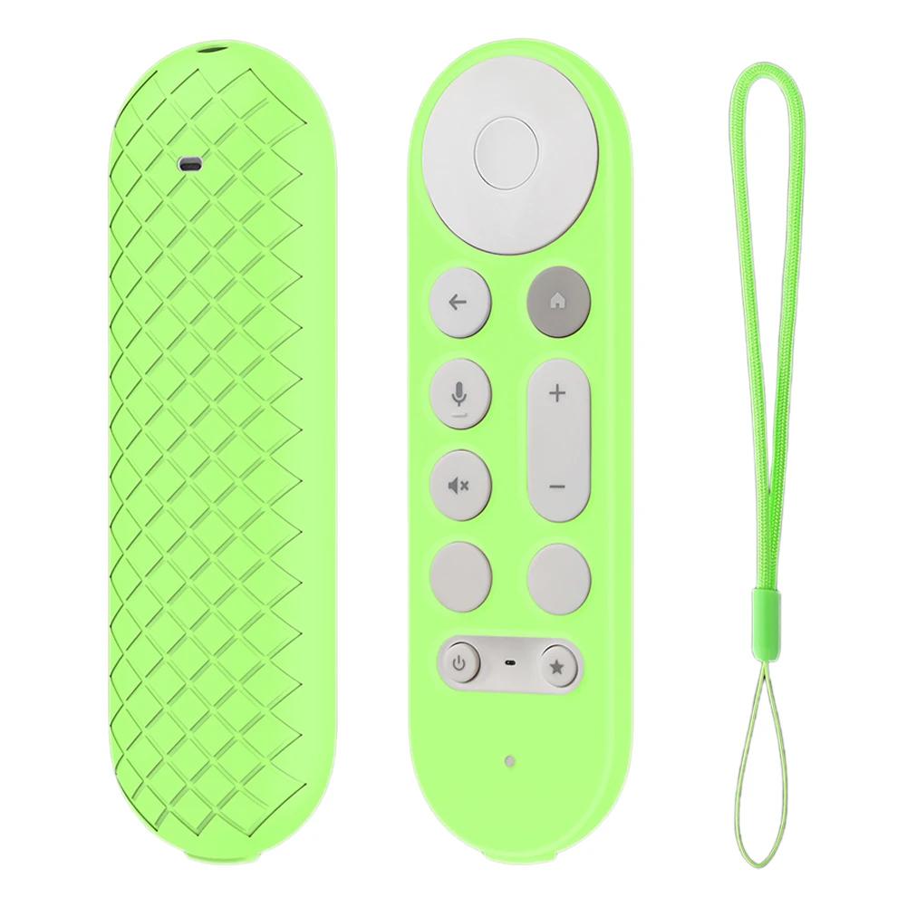 Silicone Remote Case Anti-Slip Protective Cover with Lanyard TV Remote Control Case Remote Cover for Google TV Streamer 4K