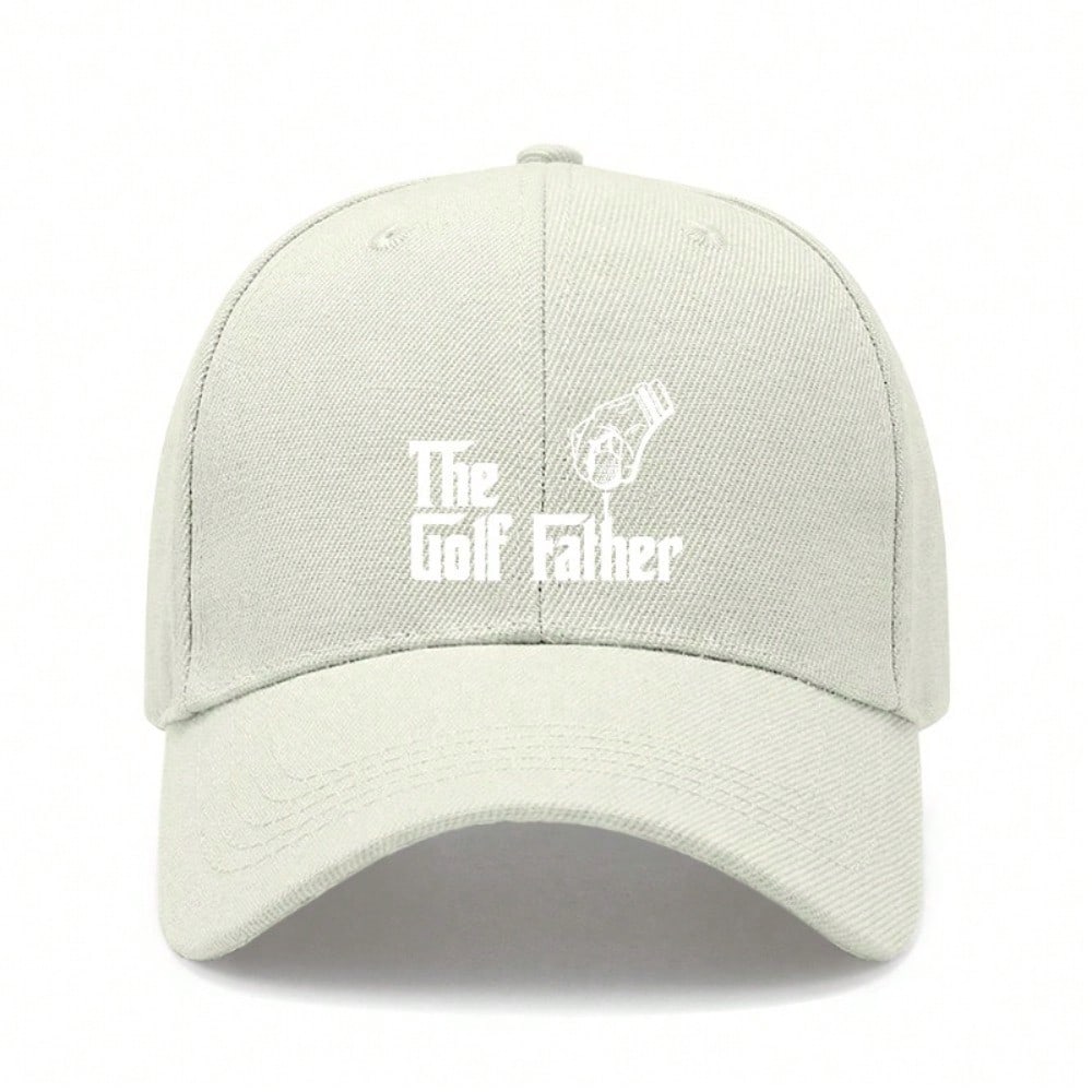 [Golf Dad Hat] The Golf Father Print Polyester Adjustable Breathable Casual Outdoor Sports Baseball Cap For Golf Lovers Men Women