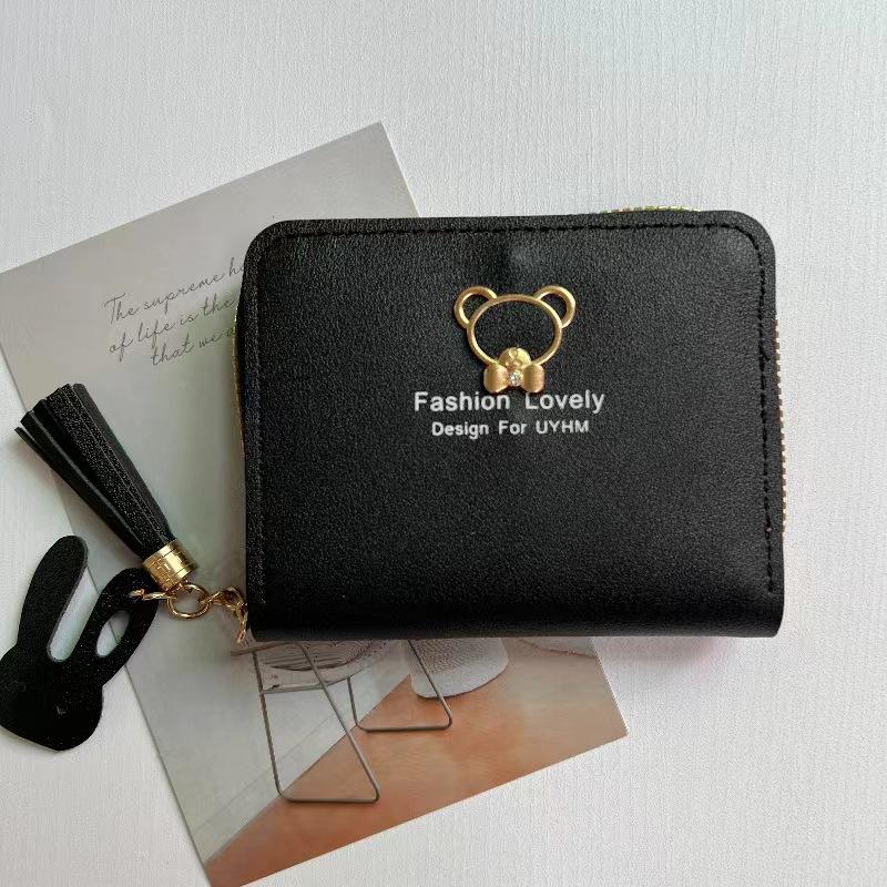 Горячая классическая мода женский кожаный кошелек (3 отделения для карт, 2 отделения для наличных, 1 сумка для монет) Легкая легкая роскошная женская сумка для студентки-леди
