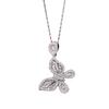 Fashion Fairy Full Diamond Pt950 Butterfly Pendant, Simulated Zircon Ring Stud Earrings Set