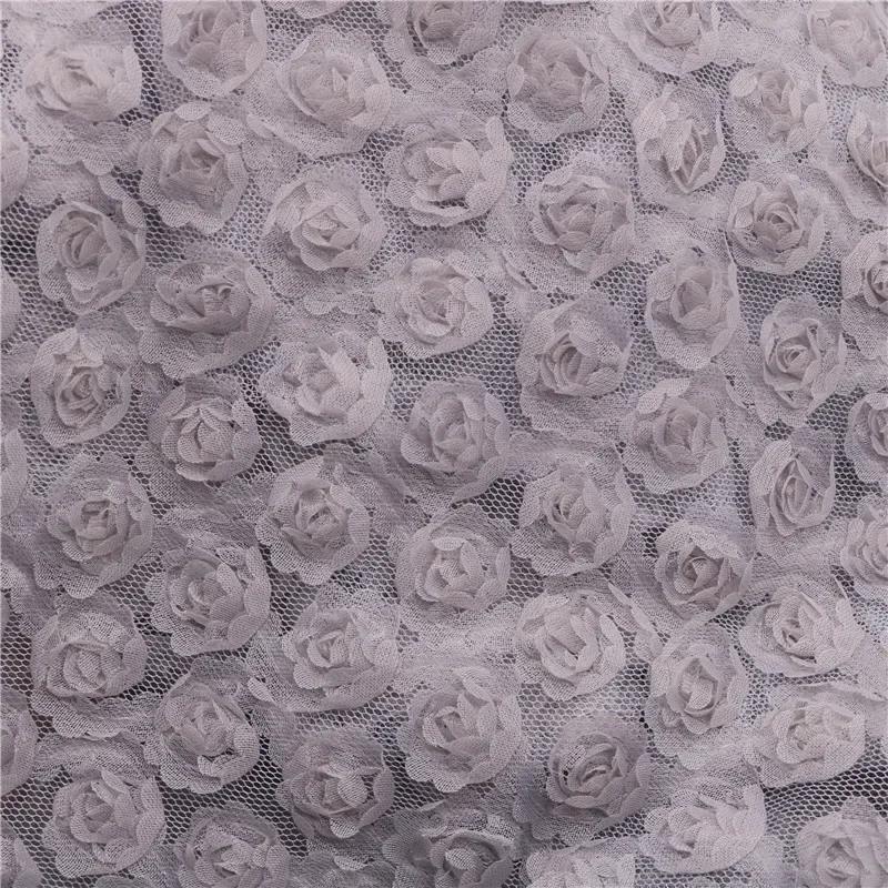 1Yard Three-Dimensional Rose Petal Embroidery Fabric 130cm Width DIY Costume Dress Birthday Party Decrotation Embroidery Fabric