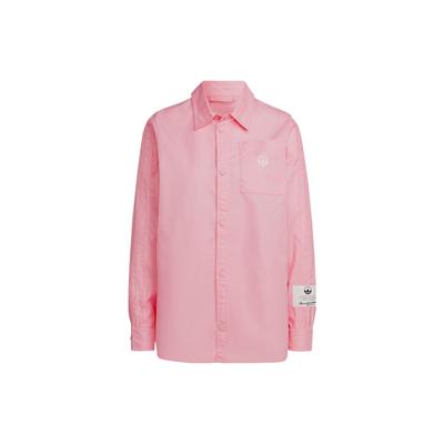 Originals Trefoil FW22 Рубашка-поло с длинными рукавами и логотипом Женские топы Розовые HL9065