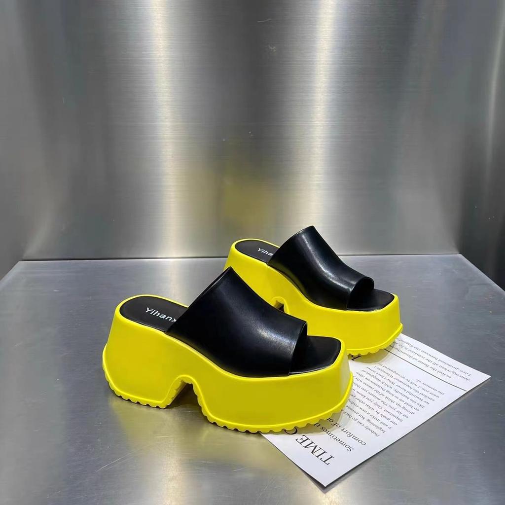 Тапочки Muffin Heightening One Word Slippers Leisure Commuter Beach Sandals