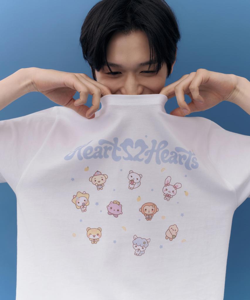 Musinsa Standard [Сотрудничество Hearts2Hearts] Футболка Hearts2Hearts [Белая]