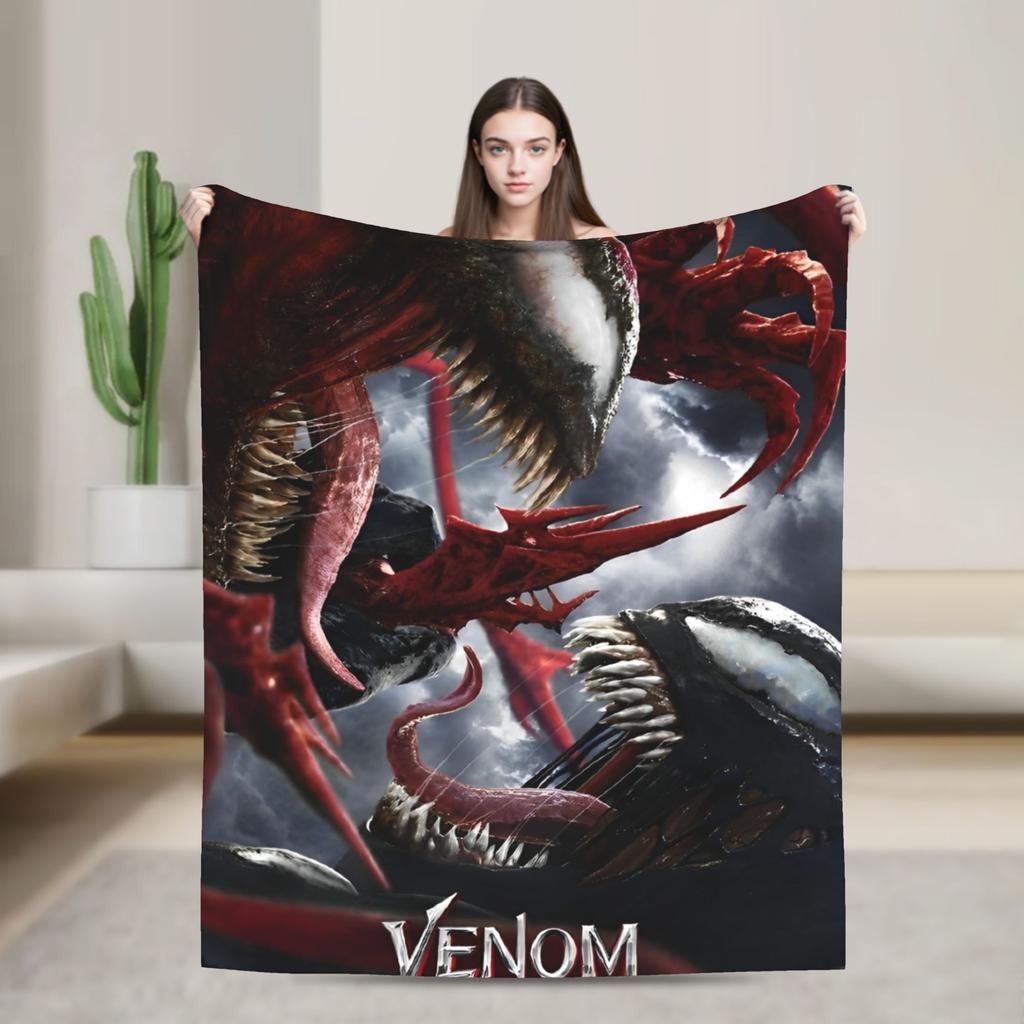Venom cartoon Blanket  Travel Office Flannel Throw Blanket For Couch Chair Sofa Bed Soft Design Quality Bedspread Gift