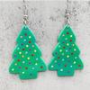 Snowflake Polka Dot Cookie Print Christmas Tree Acrylic Earrings