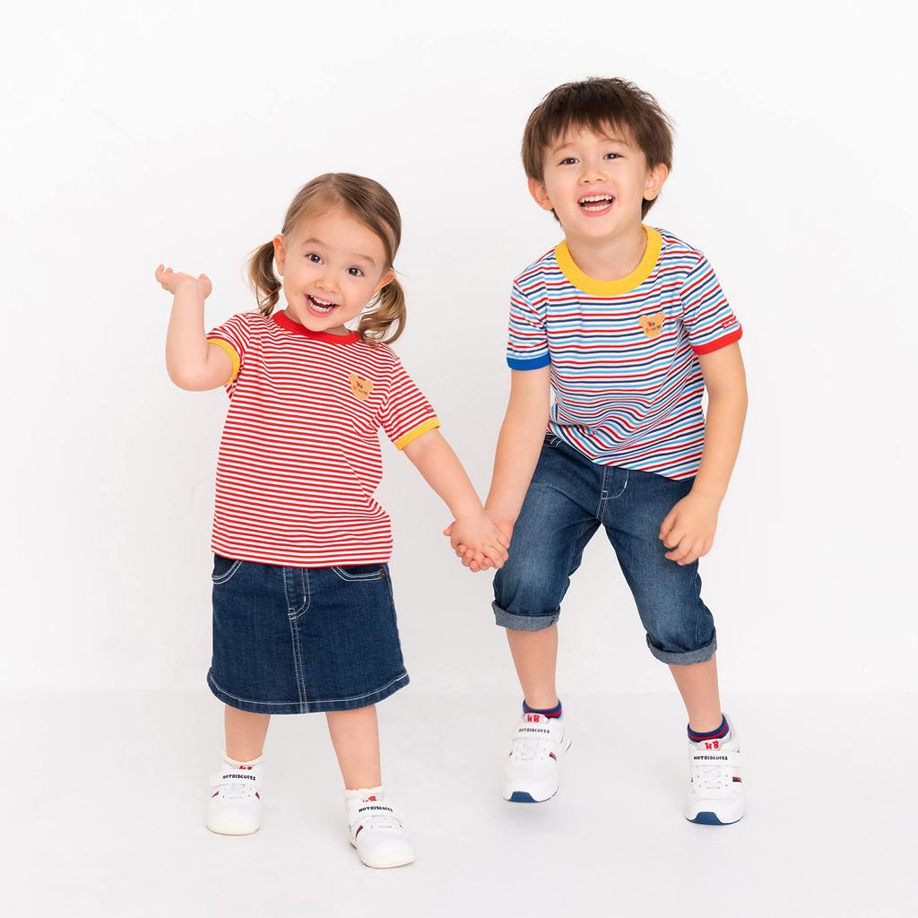 MIKI HOUSE HOT BISCUITS Short Sleeve T-Shirt, Boys and Girls, Kids' Clothing, Multicolor, 110cm, 70-5206-493