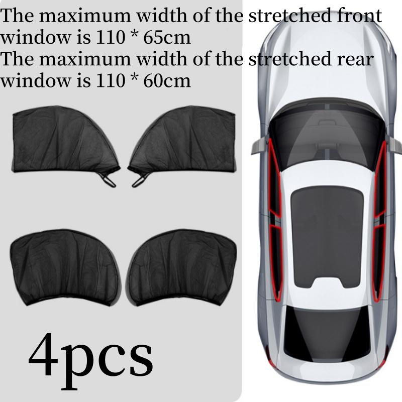4 шт. Универсальные сетчатые шторки от солнца на боковые окна, защита, приватность, москитная сетка, шторы, защита от УФ-лучей, аксессуары для интерьера автомобиля