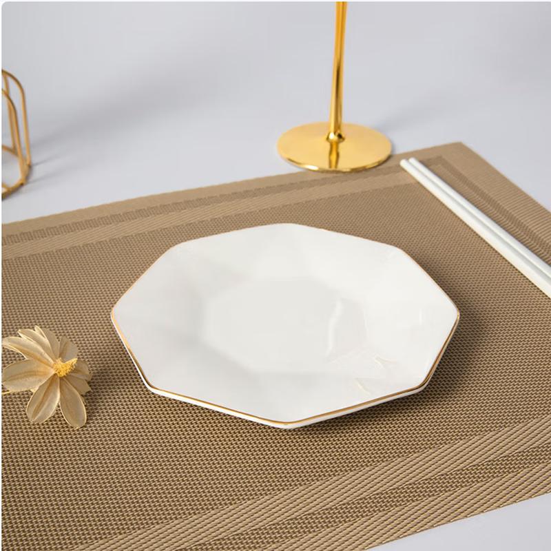 SIFAR Креативная керамическая обеденная тарелка с золотым ободком