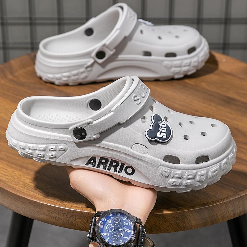 Отправлено одно изделие от имени других, шлепанцы с отверстиями, мужская летняя одежда, толстоподошвенные шлепанцы с закрытым носком, кокосовый спорт, уличная пляжная обувь.