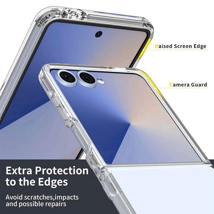 Protective Case - BOOLING - for Samsung Galaxy Z Flip 7 - Shockproof - Rigid - Transparent