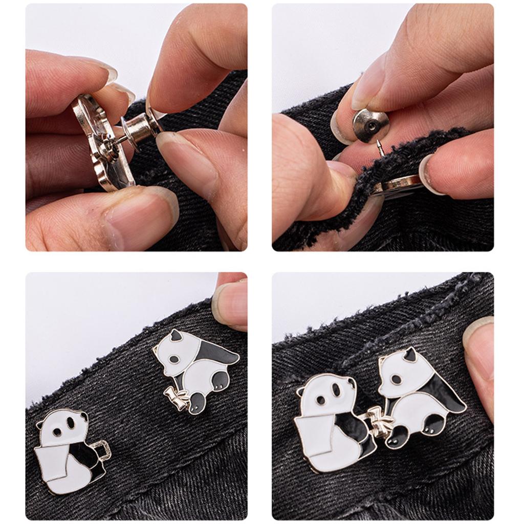 10Pairs Panda Waist Extenders No Sewing Jeans Waist Tighteners Adjustable Waist Button Pants Waist Button for Jeans
