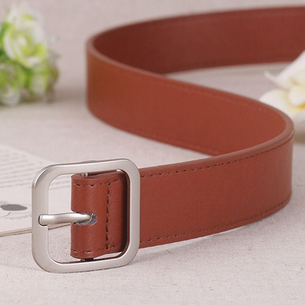 Женский шикарный повседневный поясной ремень кожаный ремень квадратная пряжка-булавка Поясная лента для женского платья