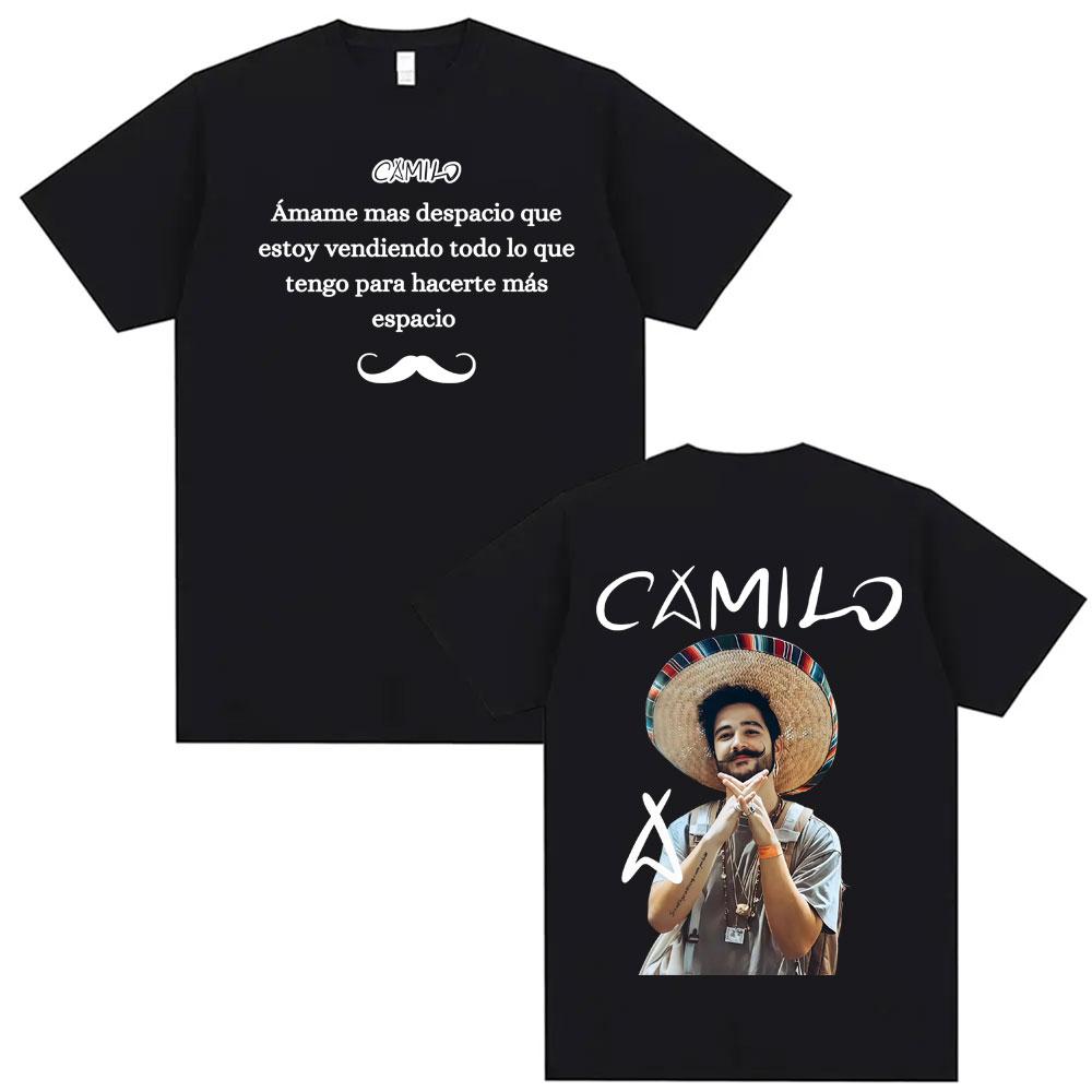 Singer Camilo Tribu Album Tour 2025 Merch Tshirts Unisex Women High Quality Vintage 90s T Shirt Unisex Harajuku Casual Summer Tshirt