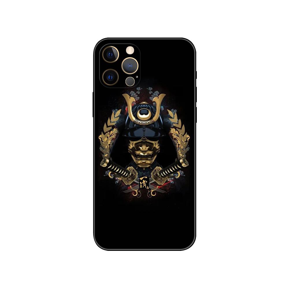 Японский самурай маска Они DIY чехол для телефона для iPhone 5S 2020se 6s 7 8 plus x 10 XR XS 11 12 13 mini pro MAX черная задняя крышка из ТПУ