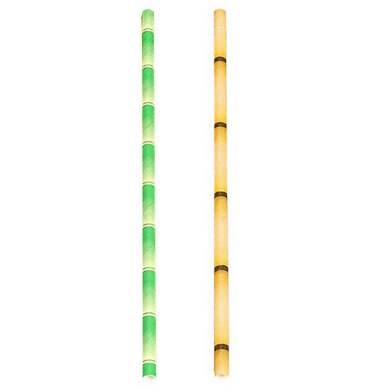 50 шт. Бумажная соломинка с плоским концом, яркого цвета, с бамбуковым узором, без запаха, экологичная, длинная соломинка для питья, для тропической вечеринки, для напитков, для клуба