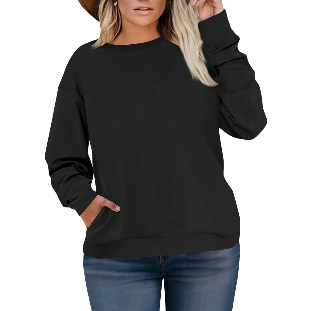 Plus Size Sweatshirt For  Women Oversized Crewneck Long Sleeve Pullover Tops