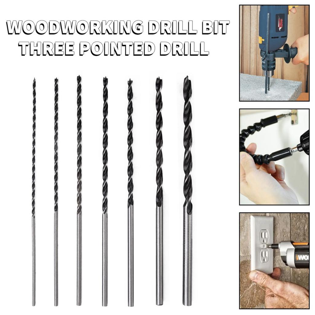 7 шт., удлиненное сверло по дереву, 4/5/6/7/8/10/12 мм, 300 мм, с наконечником для обработки дерева