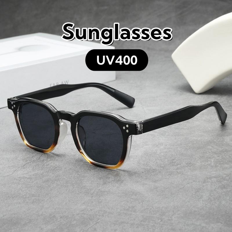 New Leisure Luxury Thick Framed Sunglasses Classic Square Small Frame Uv Resistant Street Photography Uv400 Shades Glasses