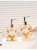 Soap dispenser creative cute ceramic hand sanitizer dispenser bottle for household bathroom and toilet press bottle