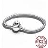 1/100 S925 silver heart crown snake bone bracelet women fashion jewelry DIY bracelet gift for her