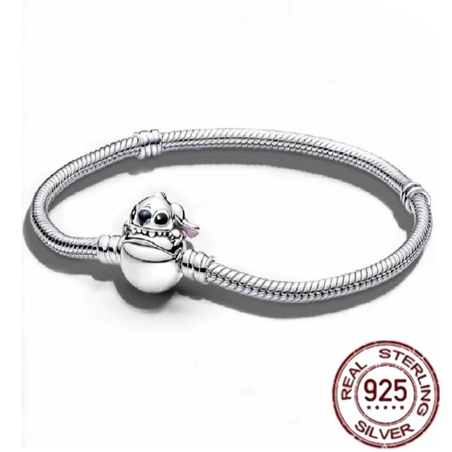 1/100 S925 silver heart crown snake bone bracelet women fashion jewelry DIY bracelet gift for her
