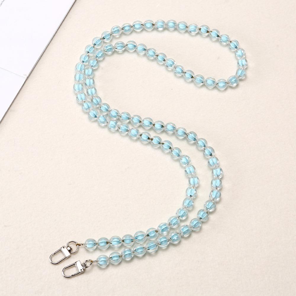 Universal Candy Color Beaded Crossbody Chain Long-style Phone Neck Straps Keychain Pendant