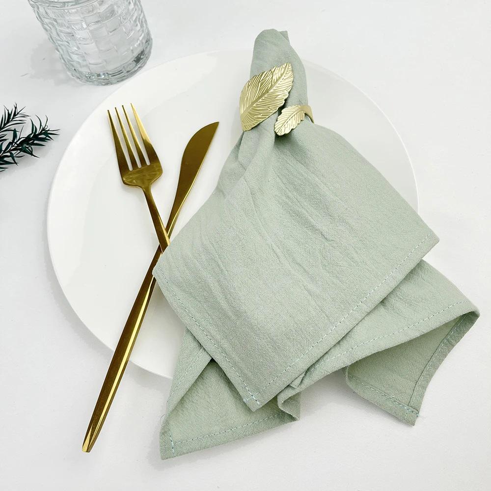 100% Cotton Linen Folded Flower Napkin for Kitchen, Hotel, and Western Restaurant Décor
