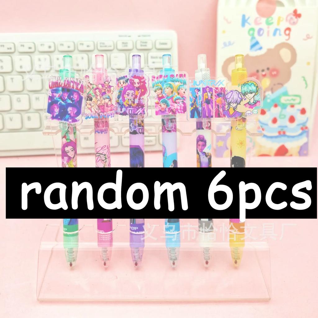 Kpop Demon Hunters 0.5mm Gel Pens Students Kawaii Stationery Cartoon Derivative Peripherals School Exam Pen Writing Painting
