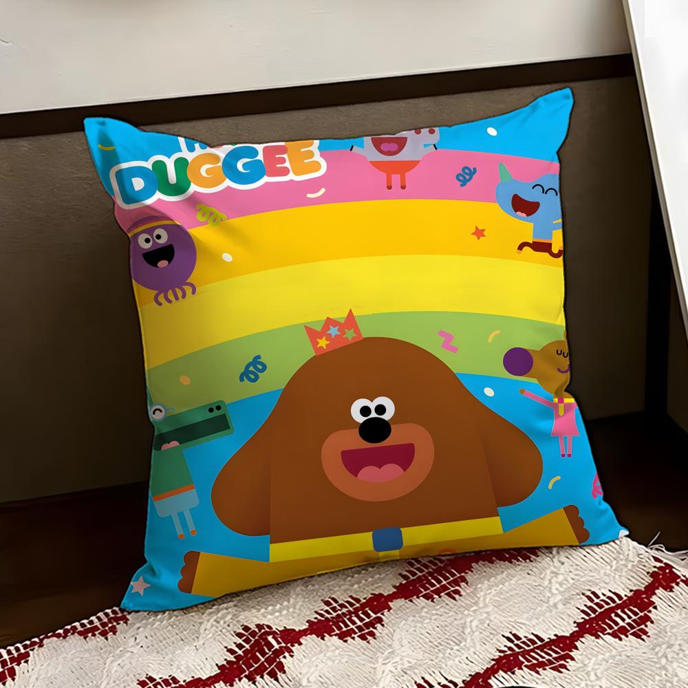 HHey Duggee cartoon Cushion Cover Reversible Soft Durable Pillow Cover Home Car MultiScene Use for Daily Comfort